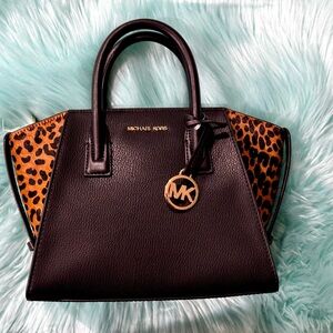 Michael Kors Black and Brown Leopard Print Women's Bag